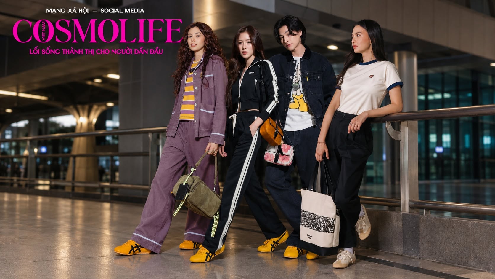 Dàn sao châu Á Baifern, Gulf Kanawut, Amelia Henderson và Raline Shah biến sân bay thành “runway” trước Fashion Week