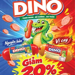 Xúc xích DINO 85g và Xúc xích DINO vị cay 85g có giá bán lẻ đề xuất 10.000 đồng/cây. Nhân dịp ra mắt, VISSAN triển khai chương trình ưu đãi giảm 20%, còn 8.000 đồng/cây, tạo điều kiện để người tiêu dùng dễ dàng trải nghiệm cả hai hương vị mới.