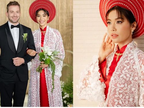 Minh Tú chọn diện lại mẫu áo cưới ngày xưa của mẹ trong lễ thành hôn gây xúc động