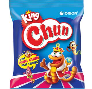 Orion ra mắt kẹo dẻo mới King Chun hình dáng con sâu ngộ nghĩnh, với chiết suất 30% nước trái cây