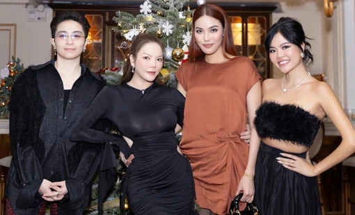 Gil Lê, Lan Khuê qua chơi Giáng sinh cùng Lý Nhã Kỳ