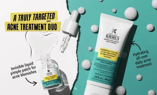 Kiehl's ra mắt bộ đôi đột phá với serum chấm mụn Truly Targeted Blemish-Clearing Solution và kem trị thâm Expertly Clear Blemish-Treating & Preventing Lotion
