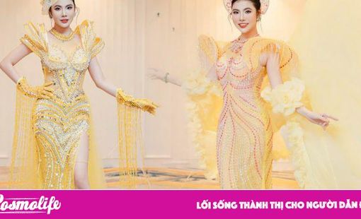 Kim Khoẻ khoe vẻ đẹp Á Đông trong thiết kế dạ hội haute couture của Tommy Nguyễn cho Hoa hậu Doanh nhân Châu Á 2025