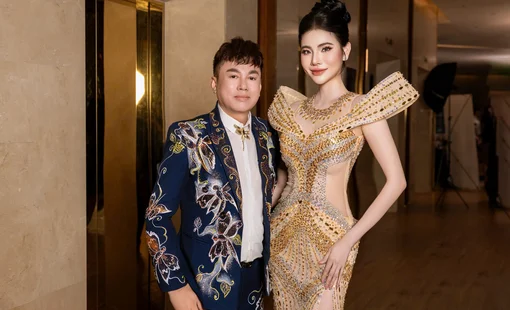 Nhà thiết kế Tommy Nguyễn và nàng thơ Á hậu Lê Kim Khoẻ rạng rỡ tại họp báo hoa hậu, nhắn nhủ yêu thương đến thí sinh mùa mới