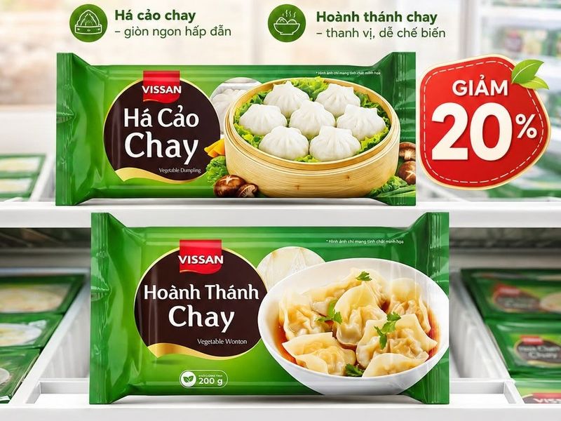 Ra mắt bộ đôi há cảo chay và hoành thánh chay, VISSAN tăng cường lựa chọn lựa chọn bữa ăn tiện lợi