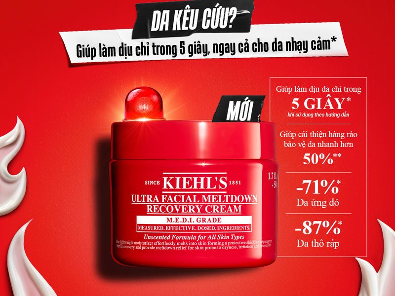 Giải pháp cấp cứu tức thì và phục hồi chuyên sâu cho làn da đang quá tải từ Kiehl’s Ultra Facial Meltdown Recovery Cream