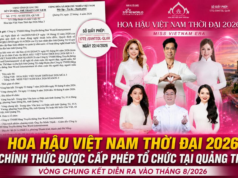 Hoa hậu Việt Nam Thời đại 2026 công bố vòng Chung kết tại tỉnh Quảng Trị, quê hương đương kim hoa hậu Nguyễn Ngọc Thảo Nguyên