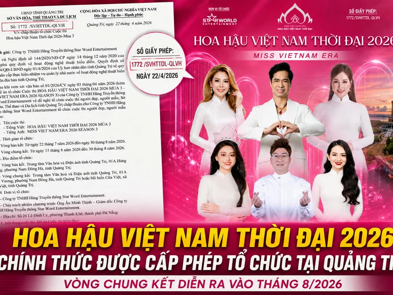 Hoa hậu Việt Nam Thời đại 2026 công bố vòng Chung kết tại tỉnh Quảng Trị, quê hương đương kim hoa hậu Nguyễn Ngọc Thảo Nguyên