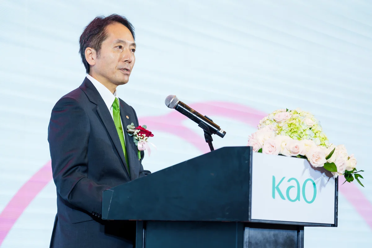 Ông Shintaro Yasue, Tổng Giám đốc Kao Việt Nam phát biểu.