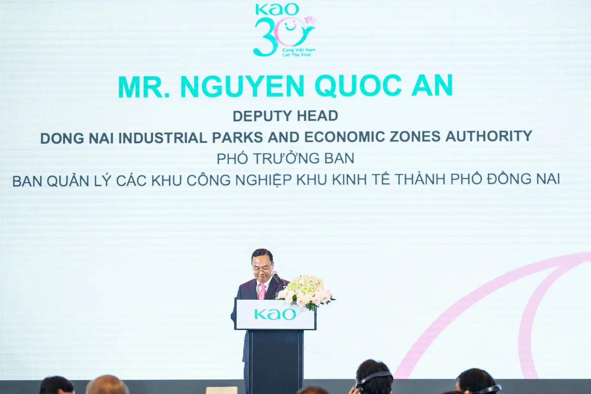 Ông Nguyễn Quốc An, Phó Trưởng ban, Ban Quản lý các khu kinh tế Thành phố Đồng Nai phát biểu.