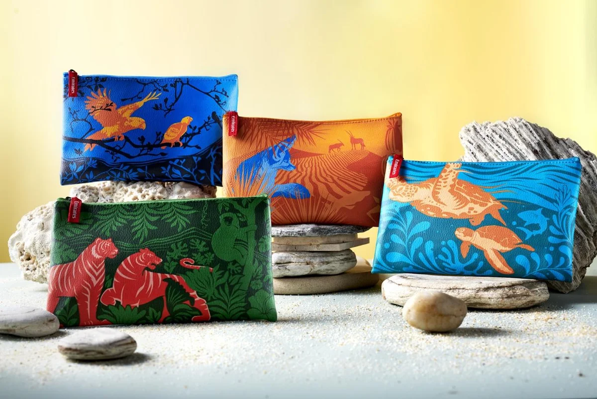 Emirates'-new-Economy-Class-amenity-kit-bags-highlight-endangered-species